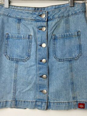Dickies Light Blue Denim skirt with front pockets